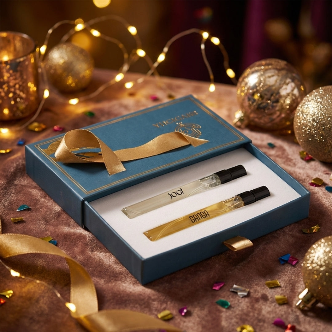 Luxury perfume lifestyle shot of Ganga and Jogi by Fraganta